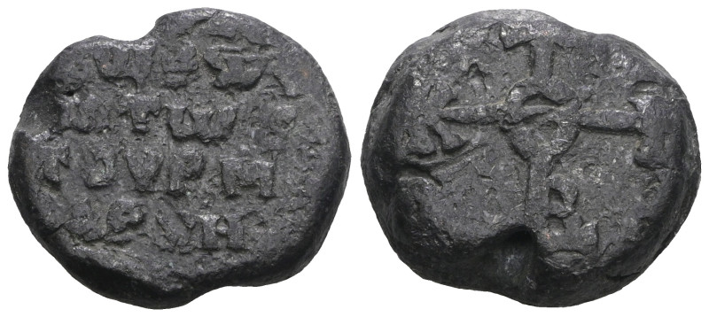 Byzantine lead seal Pb. Weight 11,31 gr - Diameter 18 mm.