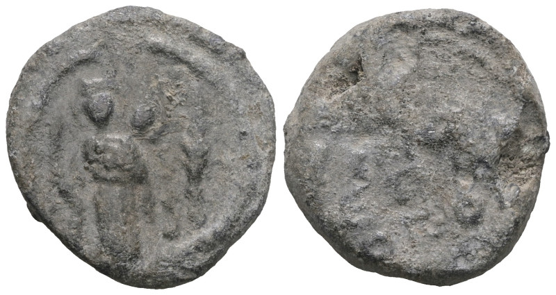 Byzantine lead seal Pb. Weight 10,95 gr - Diameter 20 mm.