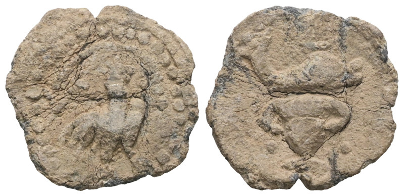 Byzantine lead seal Pb. Weight 1,95 gr - Diameter 15 mm.