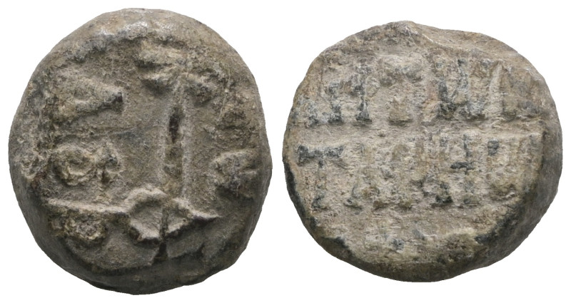 Byzantine lead seal Pb. Weight 7,00 gr - Diameter 13 mm.