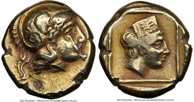 LESBOS. Mytilene. Ca. 412-378 BC. EL sixth-stater or hecte (11mm, 2.50 gm, 12h)....