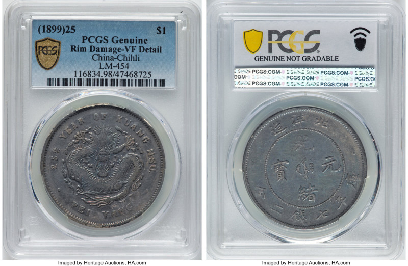 Chihli. Kuang-hsü Dollar Year 25 (1899) VF Details (Rim Damage) PCGS, KM-Y73, L&...