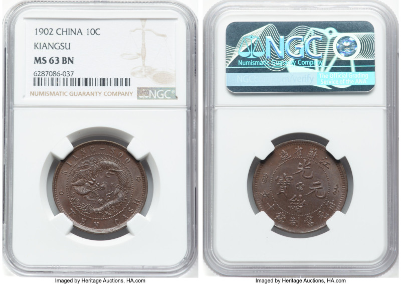 Kuang-hsü Pair of Assorted Certified Provincial "Dragon" 10 Cash Issues NGC, 1) ...