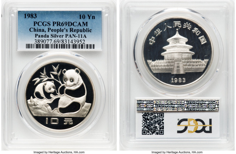 People's Republic silver Proof "Panda" 10 Yuan 1983 PR69 Deep Cameo PCGS, KM67, ...