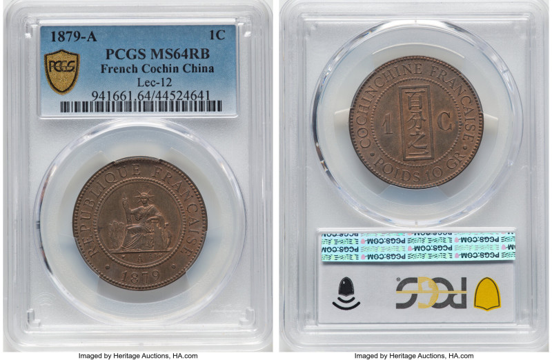 French Colony Cent 1879-A MS64 Red Brown PCGS, KM3, Lec-12. HID09801242017 © 202...