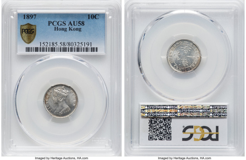 British Colony. Victoria Pair of Certified 10 Cents PCGS, 1) 10 Cents 1897-H AU5...