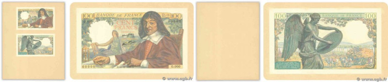 Country : FRANCE 
Face Value : 100 Francs DESCARTES Épreuve 
Date : (1942) 
Peri...