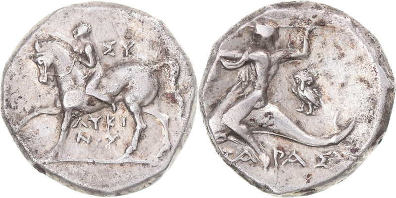 Coin, Calabria, Nomos, ca. 272-240 BC, Tarentum, AU(50-53), Silver, HN
Nude rid...