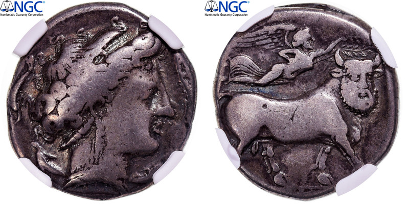 Coin, Campania, Didrachm, 4th-3rd century BC, Neapolis, graded, NGC, F 5/5 5/5
...