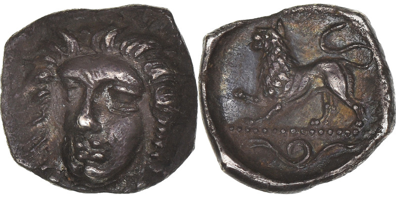 Coin, Campania, Obol, ca. 310-300 BC, Phistelia, AU(55-58), Silver, HN Italy:619...
