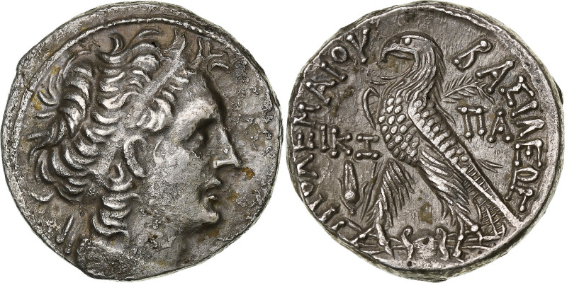 Egypt, Ptolemy XII, Tetradrachm, 55-54 BC, Alexandria, Silver, AU(55-58)
Diadem...