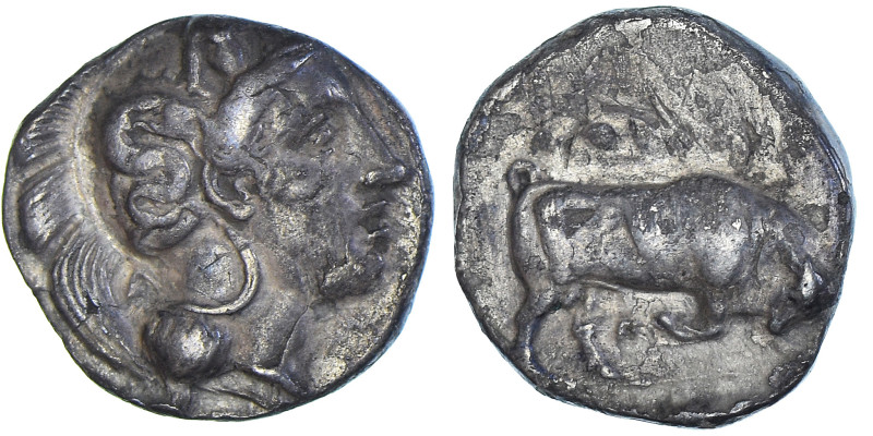 Coin, Lucania, Stater, ca. 400-350 BC, Thourioi, EF(40-45), Silver, HN
Head of ...