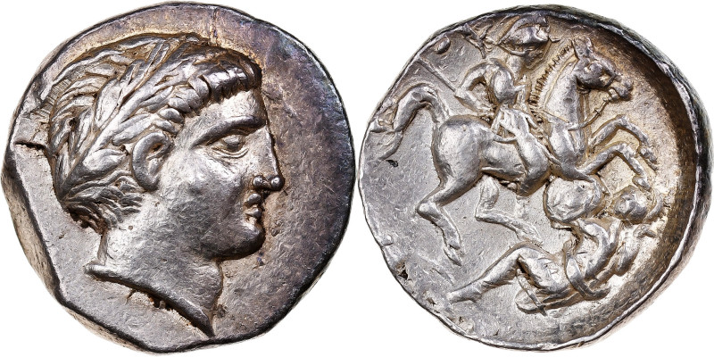 Patraos, Tetradrachm, ca. 331-315 BC, Damastion, Silver, AU(55-58), HGC:3-148
L...