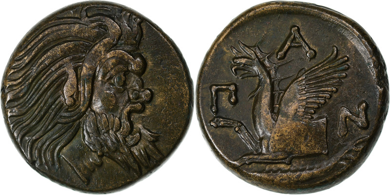 Cimmerian Bosporos, Æ, 310-304/3 BC, Pantikapaion, Bronze, AU(55-58), HGC:7-113...