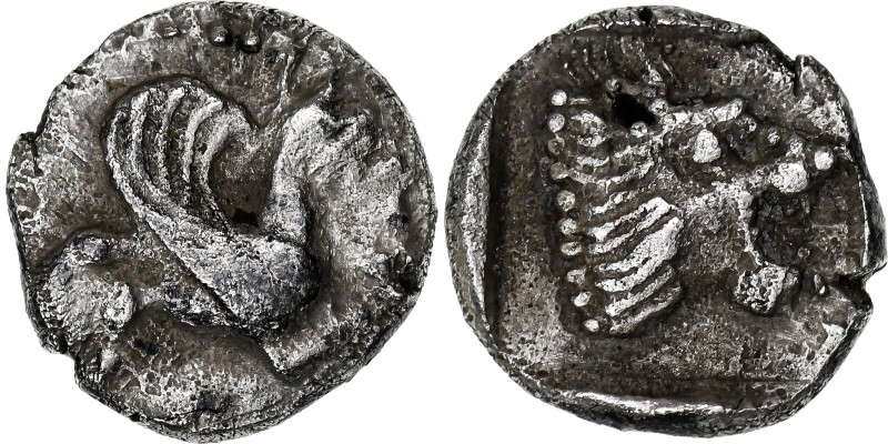 Troas, Obol, ca. 480-440 BC, Assos, Silver, AU(55-58), BMC:3
Griffin seated to ...