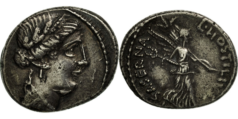 Hostilia, Denarius, 48 BC, Rome, Silver, AU(50-53), Crawford:448/1a
Female head...