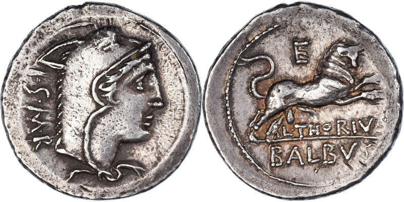 Thoria, Denarius, 105 BC, Rome, Silver, EF(40-45), Crawford:316/1
Head of Juno ...