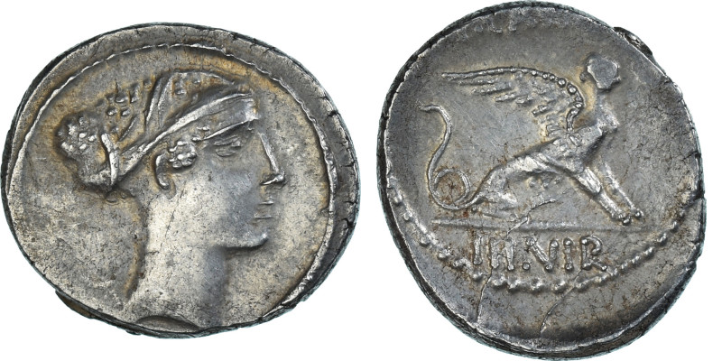 Coin, T. CARISIVS, Denarius, 46 BC, Rome, AU(50-53), Silver, Crawford:464/1
Hea...