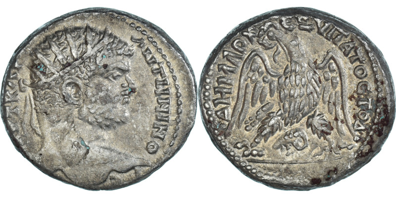 Coin, Seleucis and Pieria, Caracalla, Tetradrachm, 215-217, Damascus, AU(50-53)...