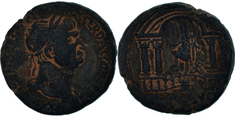 Coin, Judaea, Trajan, Æ, ca. 115, Caesara Maritima, EF(40-45), Bronze
Laureate ...