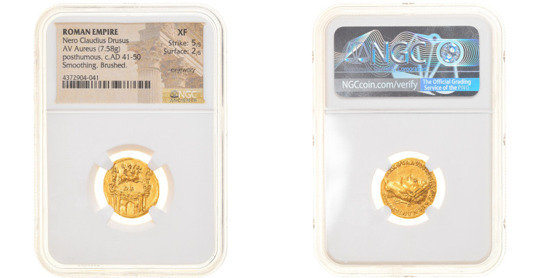 Nero Claudius Drusus, Aureus, 41-45, Lugdunum, Gold, NGC, XF 5/5-2/5, RIC:69
He...