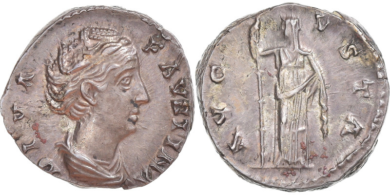 Coin, Faustina I, Denarius, 141, Rome, MS(60-62), Silver, RIC:362
Bust of Faust...