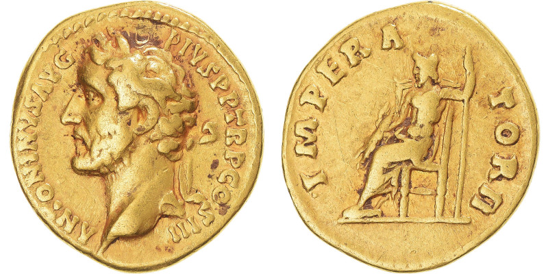 Antoninus Pius, Aureus, 143-144, Rome, Gold, VF(30-35), RIC:108c
Head of Antoni...