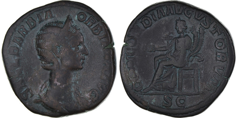 Coin, Orbiana, Sestertius, 225-227, Rome, VF(30-35), Bronze, RIC:655
Draped bus...
