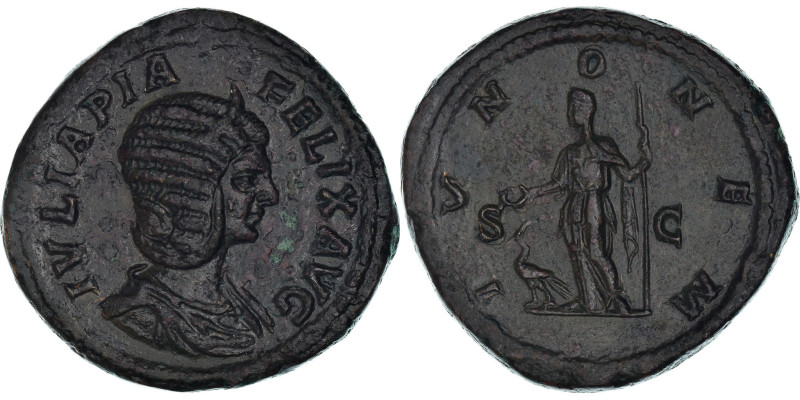 Julia Domna, Sestertius, 211-217, Rome, Bronze, AU(55-58), RIC:585a
Bust of Jul...