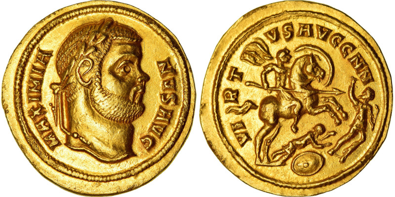 Maximien Hercule, Aureus, 294-295, Cyzicus, Gold, NGC, Ch AU 5/5-3/5
Head of Ma...