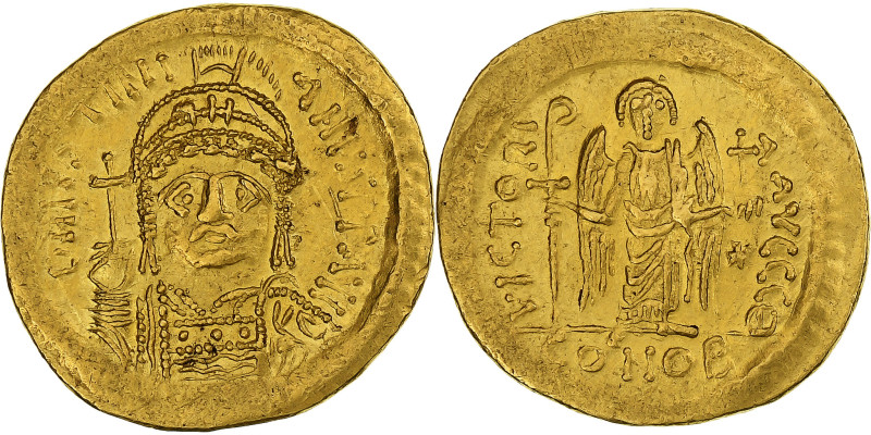 Justinian I, Solidus, 545-565, Constantinople, Gold, AU(50-53), Sear:140
Bust o...