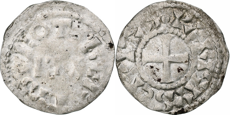 France, Robert II, Obol, ca. 1030, Paris, Silver, VF(30-35), Duplessy:5
REX in ...