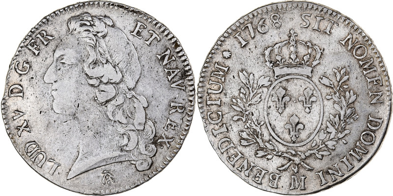 France, Louis XV, Écu au bandeau, 1768, Toulouse, Silver, VF(30-35)
Head of Lou...