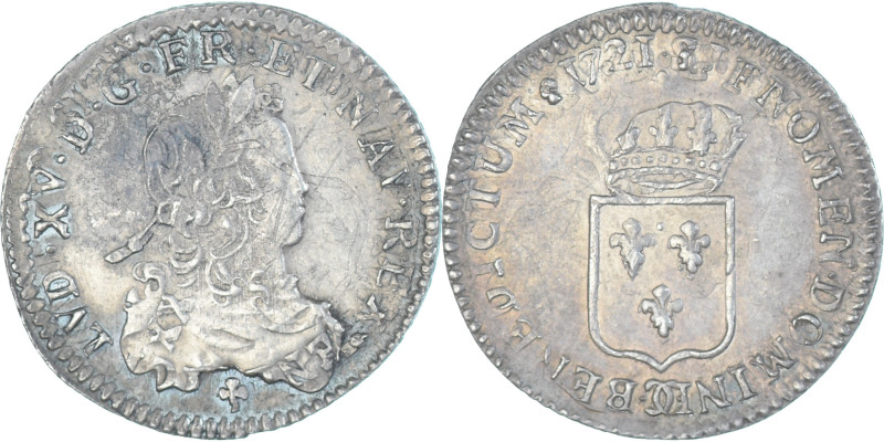 Coin, France, Louis XV, 1/6 Écu de France, 1721, Besançon, réformé


COUNTRY:...