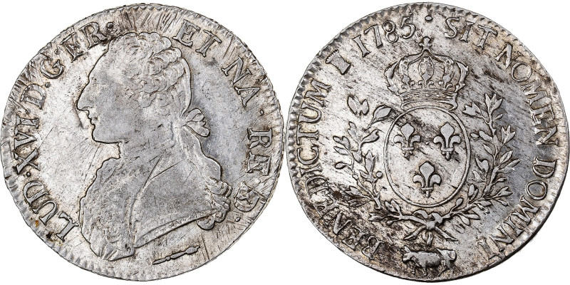 France, Louis XVI, Écu de Béarn aux branches d'olivier, 1785, Pau, Silver
Left ...