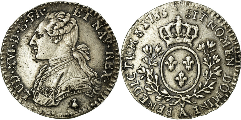 France, Louis XVI, 1/10 Écu aux branches d'olivier, 1785, Paris, Silver
Left bu...