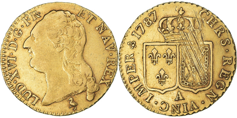 France, Louis XVI, Louis d'or à la tête nue, 1787, Paris, Gold, EF(40-45)
Bare ...