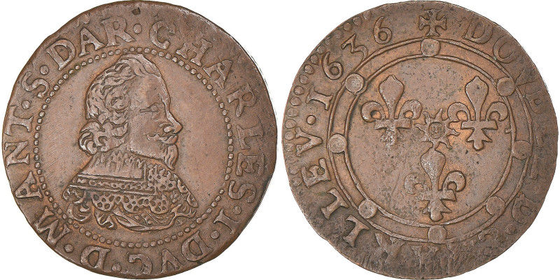 Coin, Principality of Arches-Charleville, Charles de Gonzague, Double Tournois
...