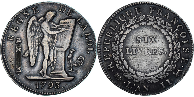 Coin, France, Écu de 6 livres françoise, 1793, Paris, Variety, VF(30-35)
Mint m...