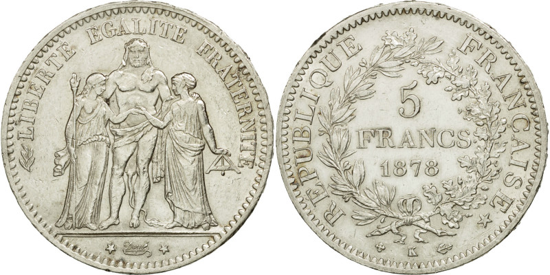 France, 5 Francs, Hercule, 1878, Bordeaux, Silver, AU(55-58), Gadoury:745a
Herc...