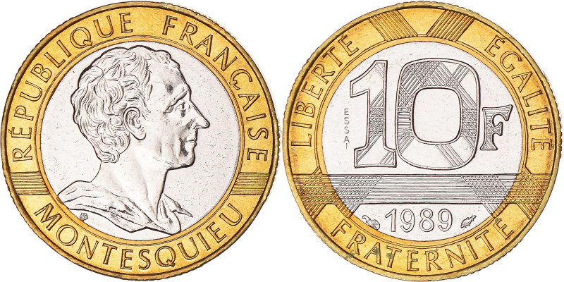 Coin, France, Montesquieu, 10 Francs, 1989, Monnaie de Paris, ESSAI, MS(63)

...