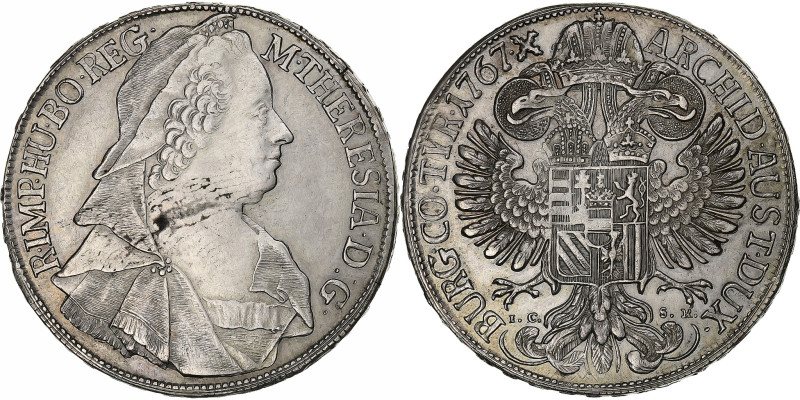Austria, Maria Theresia, Thaler, 1767, Vienna, Silver, AU(50-53), KM:1849
Bust ...