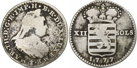 Duchy of Luxembourg, Maria Theresa, 12 Sols, 1777, Brussels, Silver, VF(20-25)