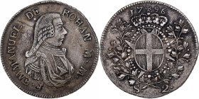 Malta, Emmanuel de Rohan, 2 Scudi, 1796, Silver, AU(55-58), KM:343