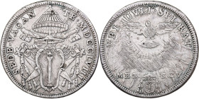 Papal States, Mezzo Scudo, Sede Vacante, 1758, Rome, Silver, VF(20-25)