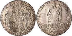 Papal States, Pius VI, Scudo Romano, 100 Baiocchi, 1777 - ANNO III, Bologna