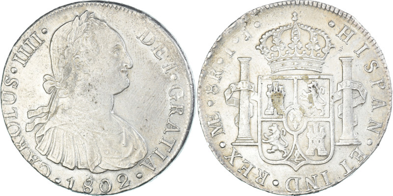 Coin, Spain, Charles IV, 8 Reales, 1802, Lima, IJ, EF(40-45), Silver, KM:97
Bus...