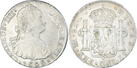 Coin, Spain, Charles IV, 8 Reales, 1802, Lima, IJ, EF(40-45), Silver, KM:97