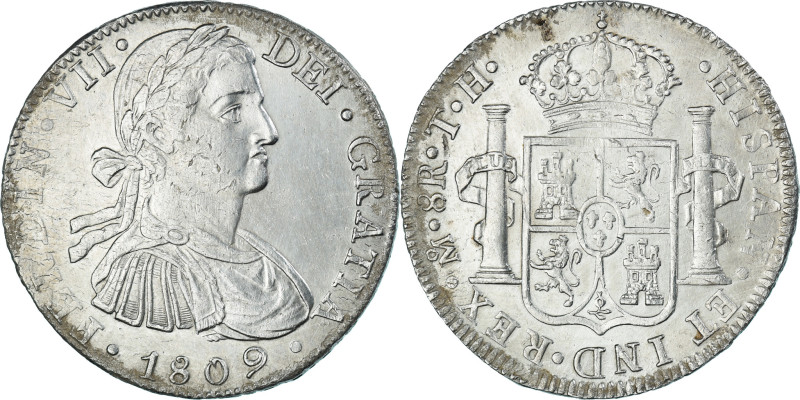 Coin, Spain, Ferdinand VII, 8 Reales, 1809, Mexico, TH, AU(50-53), Silver
Bust ...