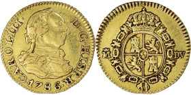 Coin, Spain, Charles III, 1/2 Escudo, 1786, Madrid, EF(40-45), Gold, KM:425.1